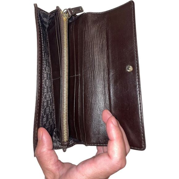 Banana Republic Brown Leather Woven Wallet - Picture 7 of 9